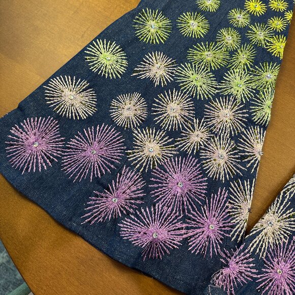 Vintage Dior SS 2002 'Firework' Flared Denim Trouser Pants (US 2) - Picture 5 of 16